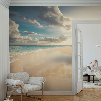 Wall mural for bedroom featuring a sunny coast scene