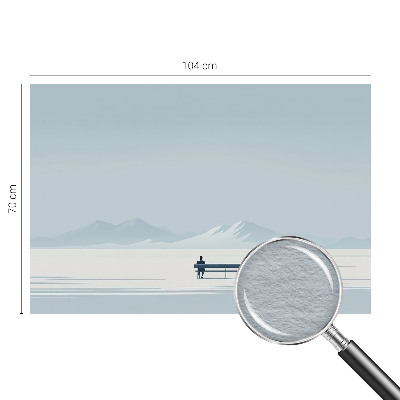 Wallpaper mural for living room featuring a minimalist landscape design