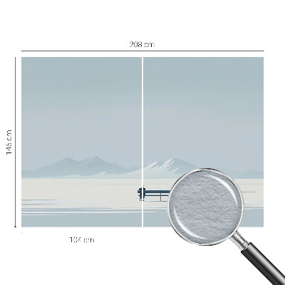 Wallpaper mural for living room featuring a minimalist landscape design