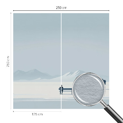 Wallpaper mural for living room featuring a minimalist landscape design
