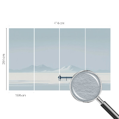 Wallpaper mural for living room featuring a minimalist landscape design