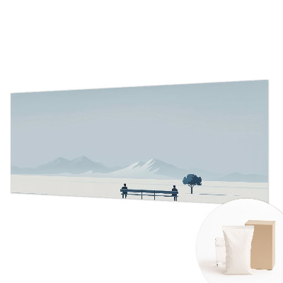 Wallpaper mural for living room featuring a minimalist landscape design