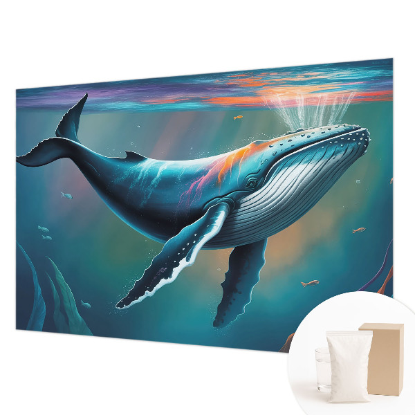Large wall mural featuring a sea giant motif