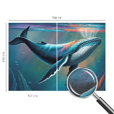 Large wall mural featuring a sea giant motif
