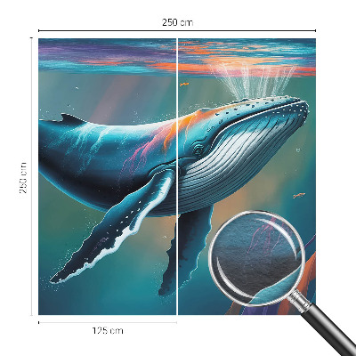 Large wall mural featuring a sea giant motif