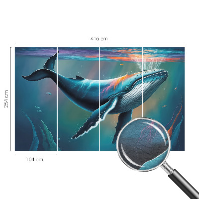 Large wall mural featuring a sea giant motif