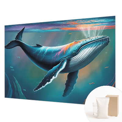 Large wall mural featuring a sea giant motif