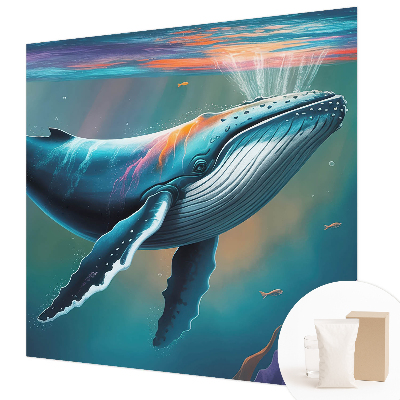 Large wall mural featuring a sea giant motif