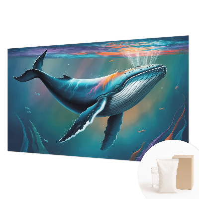 Large wall mural featuring a sea giant motif