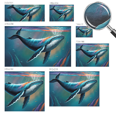 Large wall mural featuring a sea giant motif