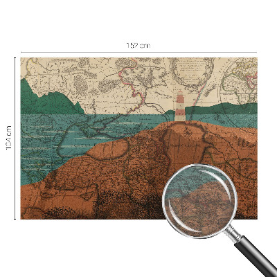 Large wallpaper mural with a historical map design