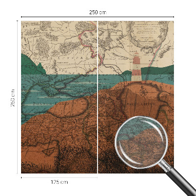 Large wallpaper mural Historical map