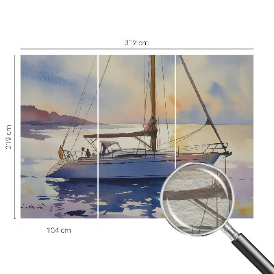 Modern wall mural featuring the sailboat 