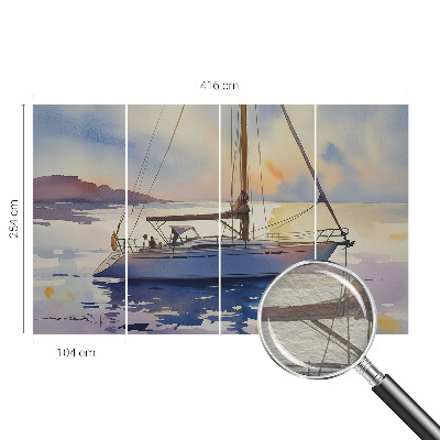 Modern wall mural featuring the sailboat 