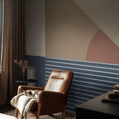 Custom size wall mural with a harmonious geometric motif