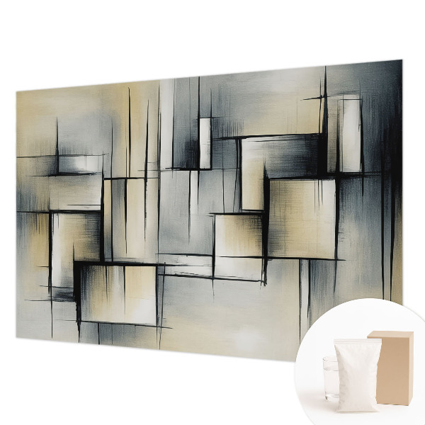 Wall mural with an abstract geometric design