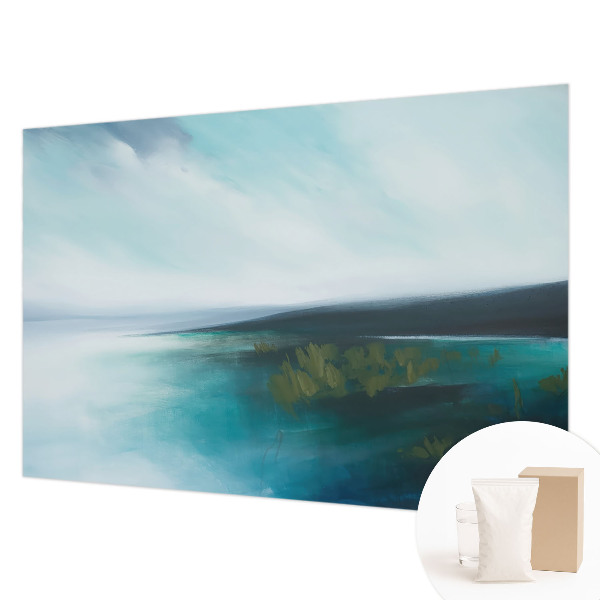 Modern wall mural for living room featuring the Water Harmony design