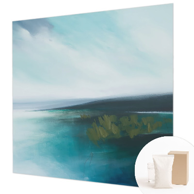 Modern wall mural for living room featuring the Water Harmony design