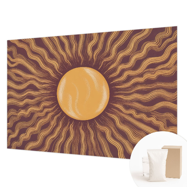 Modern wall mural for bedroom with a sun rays design