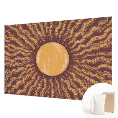 Modern wall mural for bedroom with a sun rays design