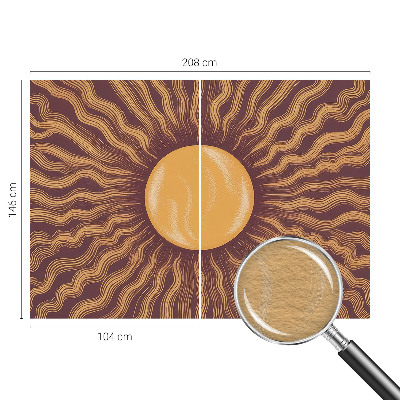 Modern wall mural for bedroom with a sun rays design