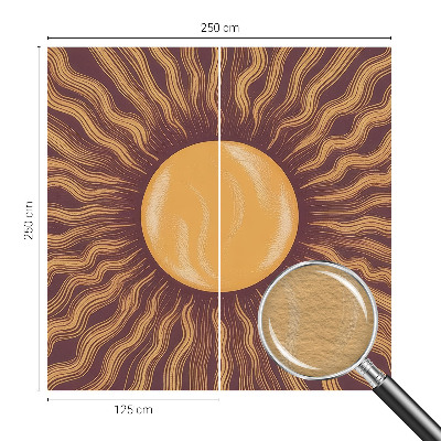 Modern wall mural for bedroom with a sun rays design
