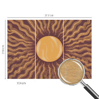 Modern wall mural for bedroom with a sun rays design