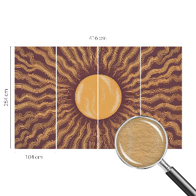 Modern wall mural for bedroom with a sun rays design