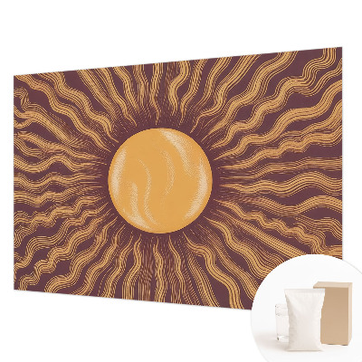 Modern wall mural for bedroom with a sun rays design