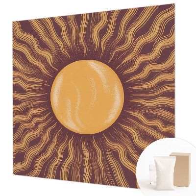 Modern wall mural for bedroom with a sun rays design