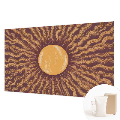 Modern wall mural for bedroom with a sun rays design