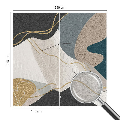 Non-woven photo wallpaper with abstract shapes