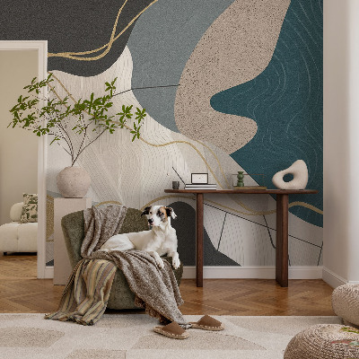 Non-woven photo wallpaper with abstract shapes
