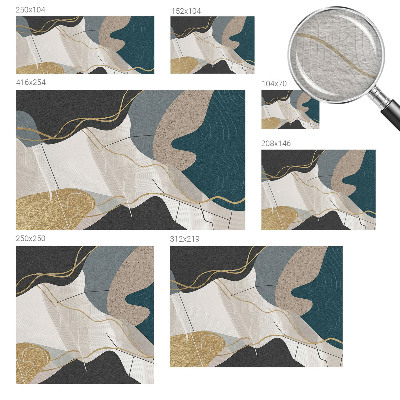 Non-woven photo wallpaper with abstract shapes