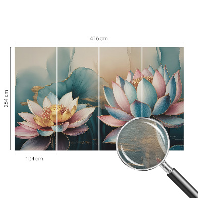 High quality wall mural wallpaper with the Lotuses of Harmony design