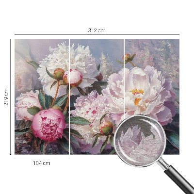 Premium wall mural for bedroom with a peony bouquet design