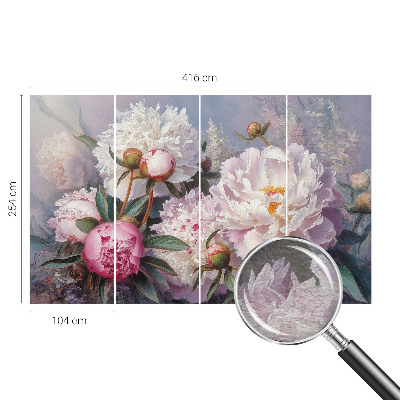 Premium wall mural for bedroom with a peony bouquet design
