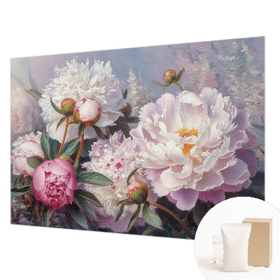 Premium wall mural for bedroom with a peony bouquet design