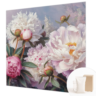 Premium wall mural for bedroom with a peony bouquet design