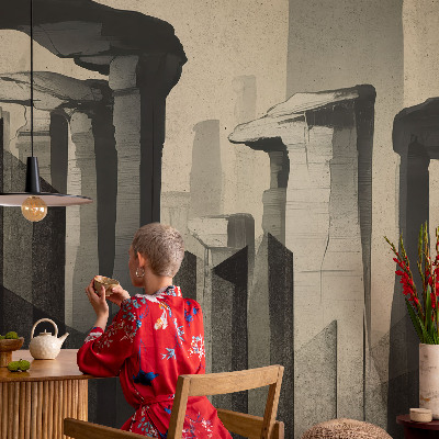 Premium photo wallpaper featuring a raw architecture motif