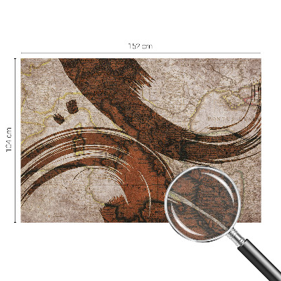 Decorative wall mural for living room with an artistic map design