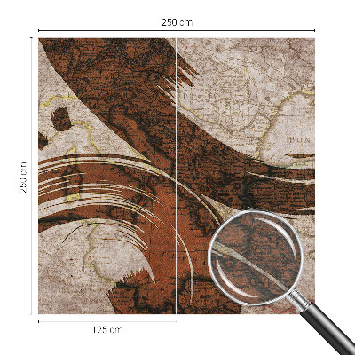 Decorative wall mural for living room with an artistic map design