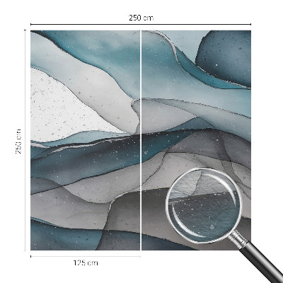 Non-woven wall mural with a colorful waves design