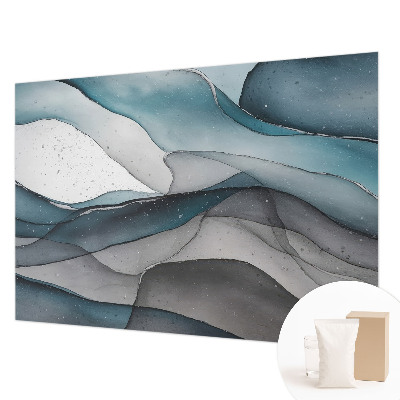 Non-woven wall mural with a colorful waves design
