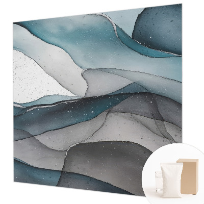 Non-woven wall mural with a colorful waves design