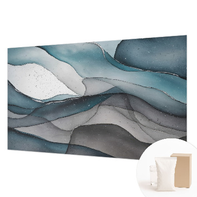Non-woven wall mural with a colorful waves design