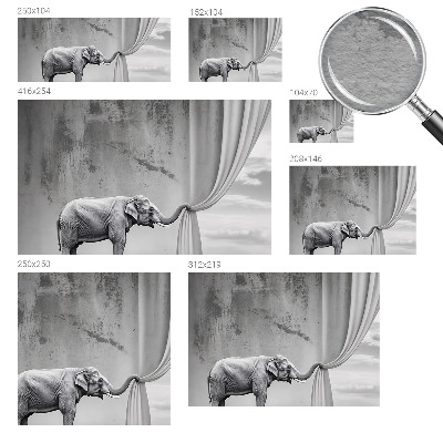 Photo wallpaper with a surrealist elephant motif