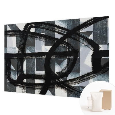 Wall mural for living room with an expressive geometric design