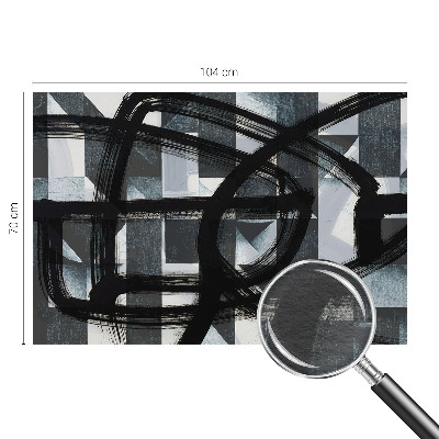 Wall mural for living room with an expressive geometric design