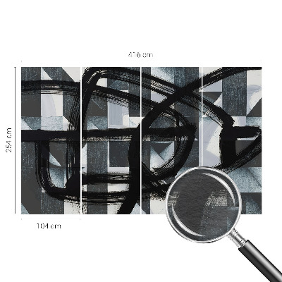 Wall mural for living room with an expressive geometric design